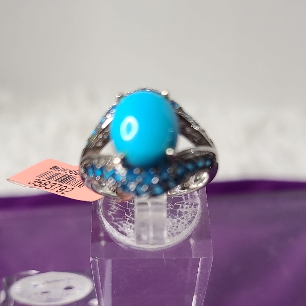 Sleeping Beauty and Neon Apatite Ring